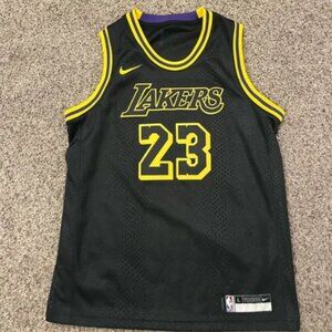 Youth Lakers LeBron James Black City Jersey